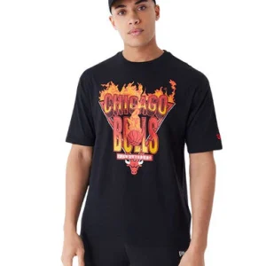 T-shirt Oversize Chicago Bulls NBA Flame Graphic NOIR