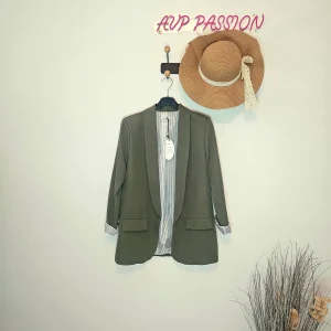 AVP PASSION Veste femme kaki chic taille unique S-XL manches rayées