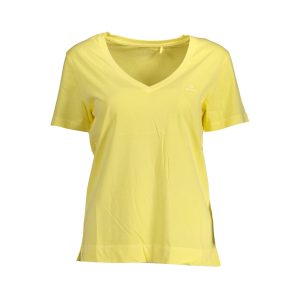 T SHIRT GANT COL V YELLOW
