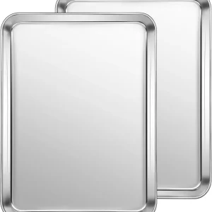 Plaques de cuisson en acier inoxydable – Lot de 2