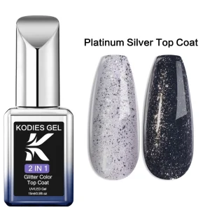 AVP PASSION: Diamond No-Wipe UV Glitter Top Coat Gel Polish (15ML)