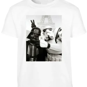 T-SHIRT STAR WARS SELFIE BLANC