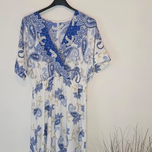 AVP PASSION Robe bohème femme grande taille florale mi-longue à volants