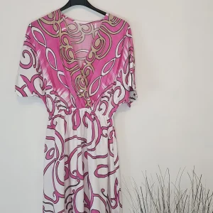 AVP PASSION Robe été bohème femme grande taille florale mi-longue à volants col V