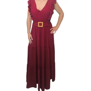 AVP PASSION – Robe Longue Ceinturée à Fente