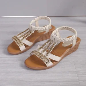 AVP PASSION: Rhinestone Elastic Gladiator Sandals