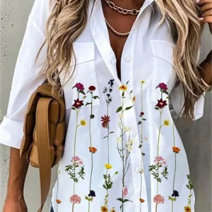 AVP PASSION: Casual Printed Long Sleeve Blouse for Women