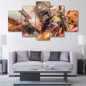 Tableau Star Wars Fett "On Fire"