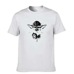 T-SHIRT STAR WARS YODA DJ NOIR ET BLANC