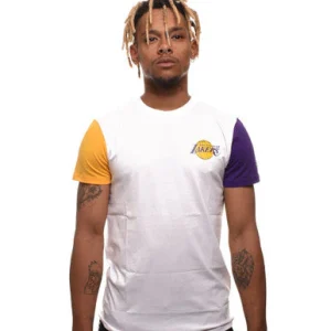 T-Shirt New Era NBA Color Block Lakers Blanc